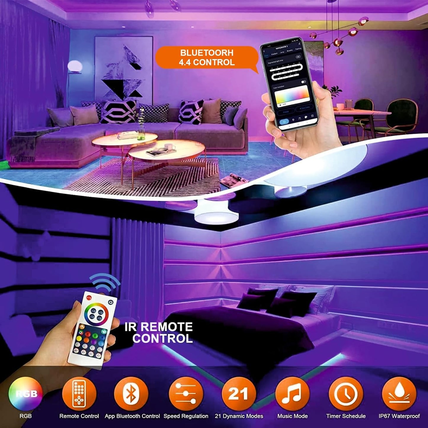 NeonFlow light with music synchronization