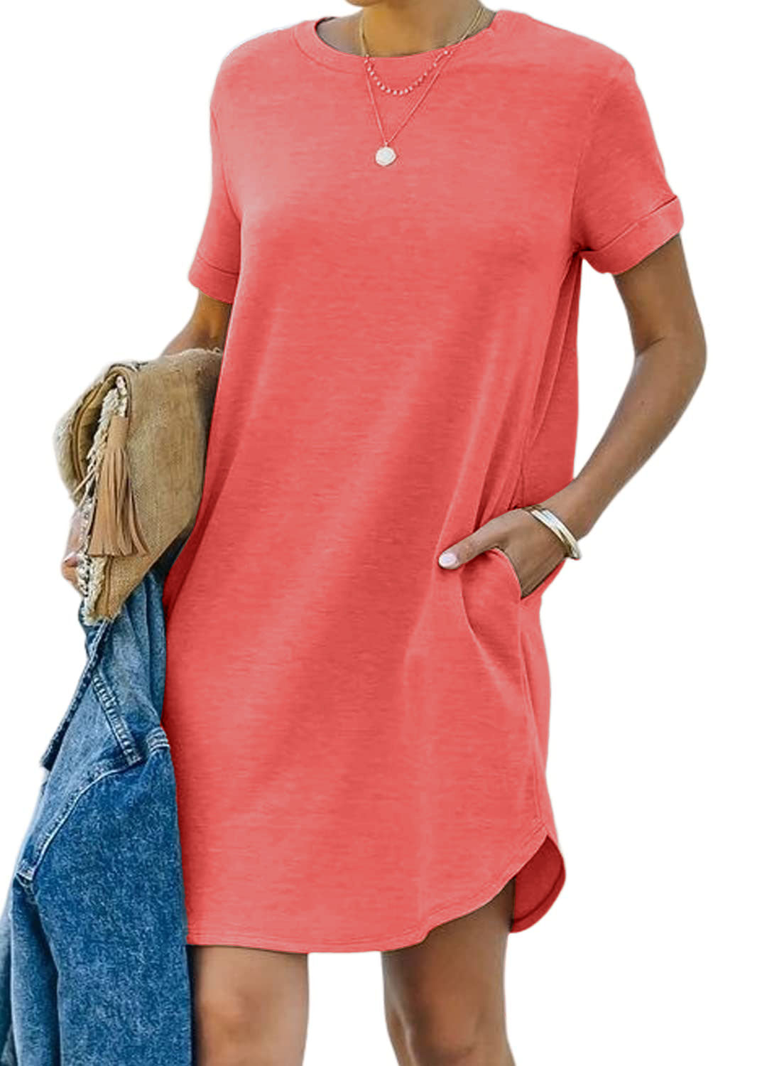 lisa - Casual short-sleeved T-shirt dress with pockets 