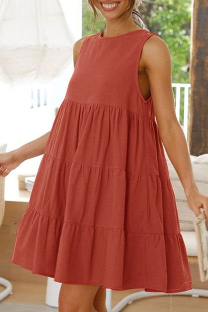 Fashion Casual Solid Patchwork O Neck Princess Dresses (6 Colors) 