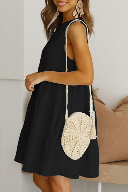 Fashion Casual Solid Patchwork O Neck Princess Dresses (6 Colors) 