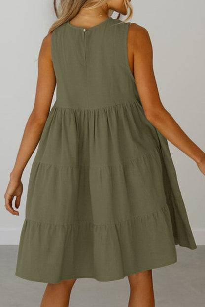 Fashion Casual Solid Patchwork O Neck Princess Dresses (6 Colors) 