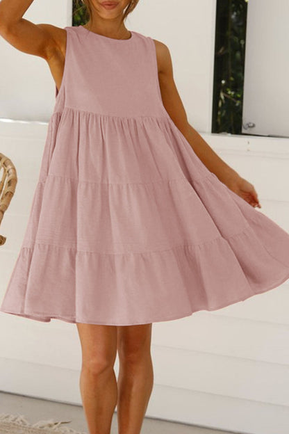 Fashion Casual Solid Patchwork O Neck Princess Dresses (6 Colors) 