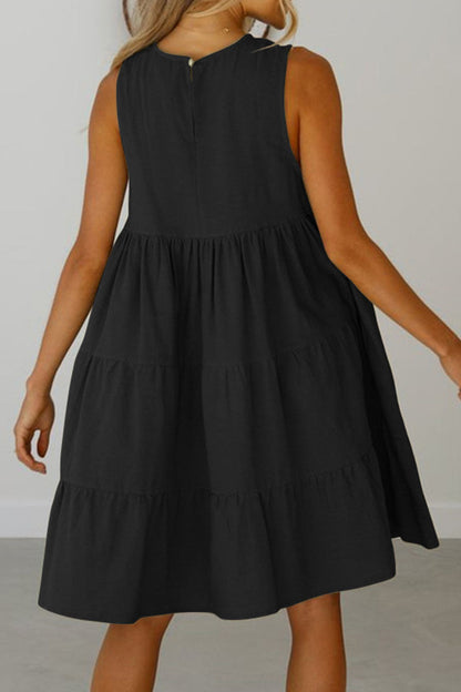 Fashion Casual Solid Patchwork O Neck Princess Dresses (6 Colors) 