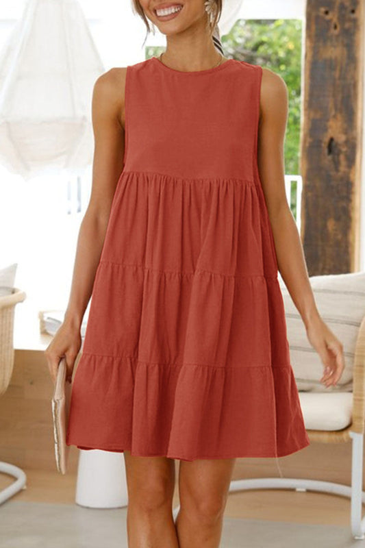 Fashion Casual Solid Patchwork O Neck Princess Dresses (6 Colors) 