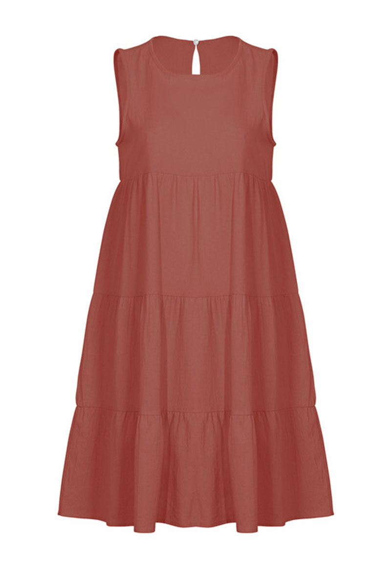 Fashion Casual Solid Patchwork O Neck Princess Dresses (6 Colors) 