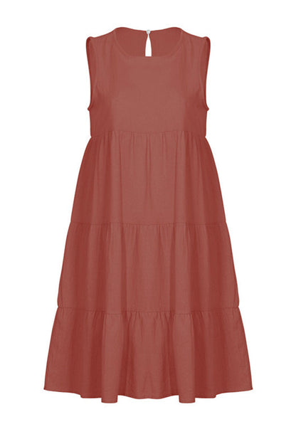 Fashion Casual Solid Patchwork O Neck Princess Dresses (6 Colors) 
