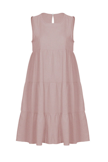 Fashion Casual Solid Patchwork O Neck Princess Dresses (6 Colors) 