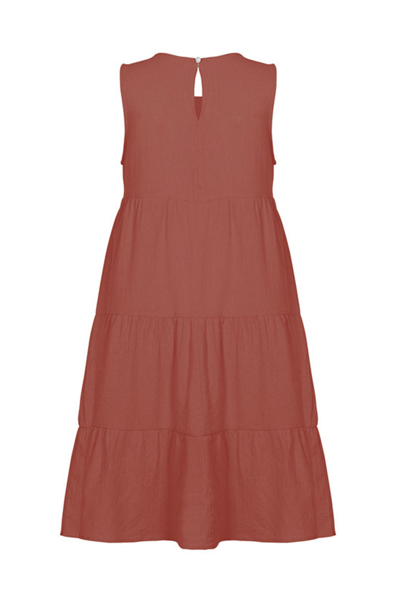 Fashion Casual Solid Patchwork O Neck Princess Dresses (6 Colors) 