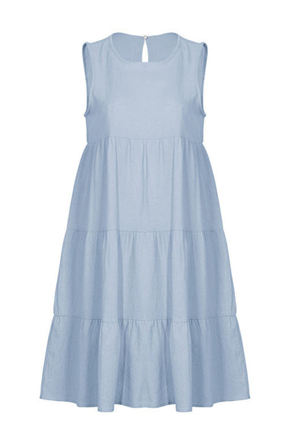 Fashion Casual Solid Patchwork O Neck Princess Dresses (6 Colors) 