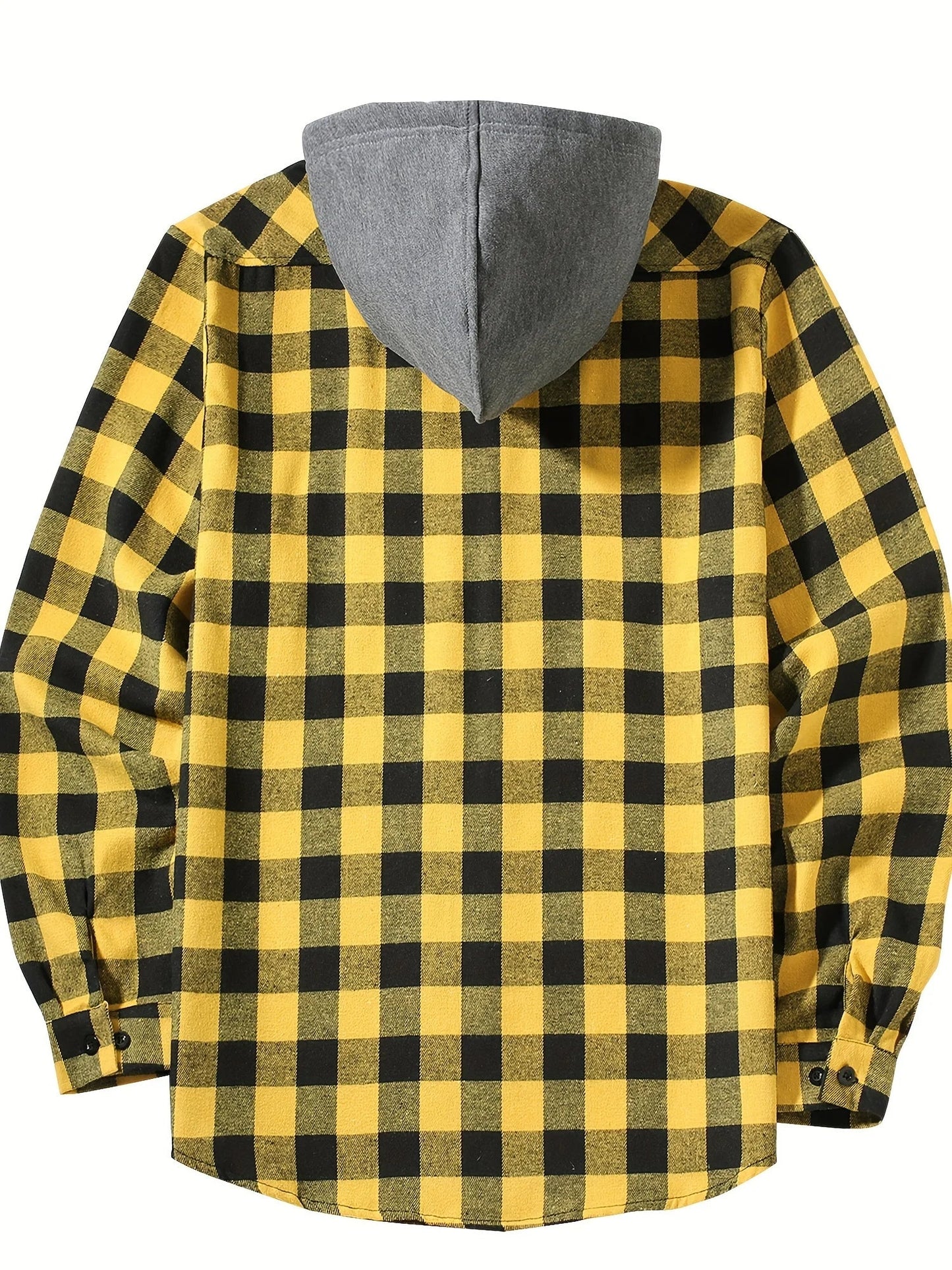 Checked hooded shirt