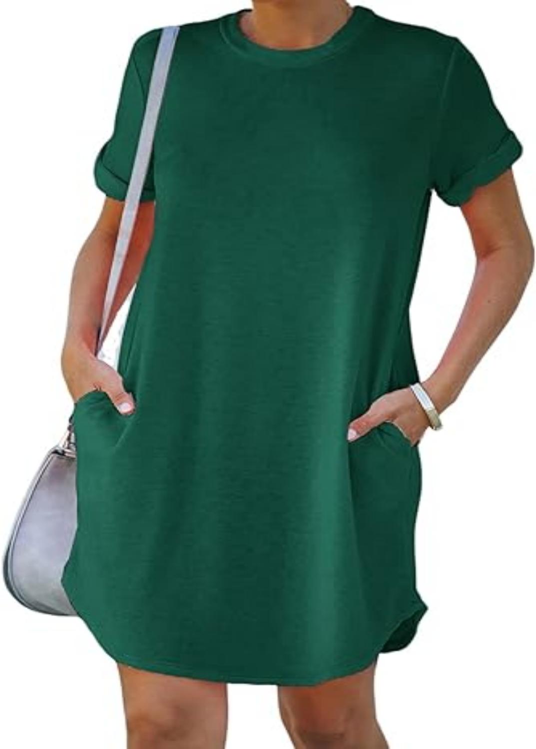 lisa - Casual short-sleeved T-shirt dress with pockets 