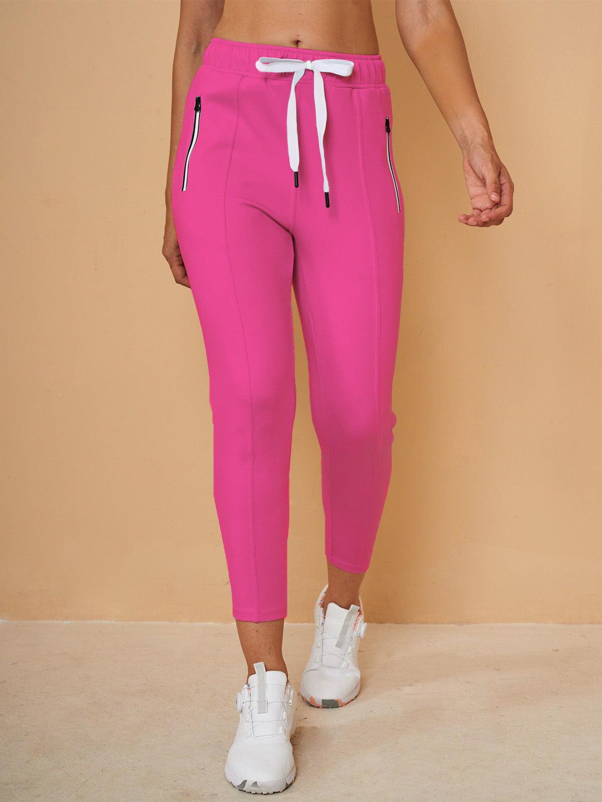 Basic jogging capri pants with drawstring