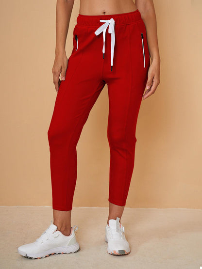 Basic jogging capri pants with drawstring