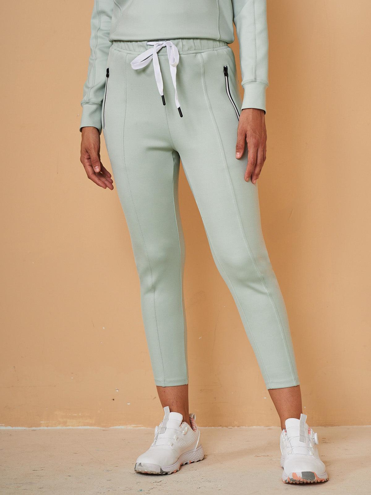 Basic jogging capri pants with drawstring