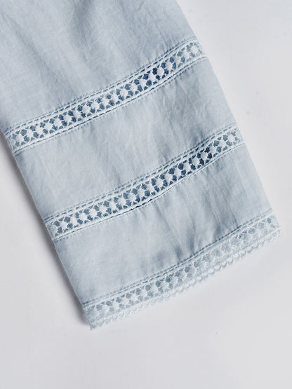 Fiona 100% Cotton Denim Blue Midi Dress 