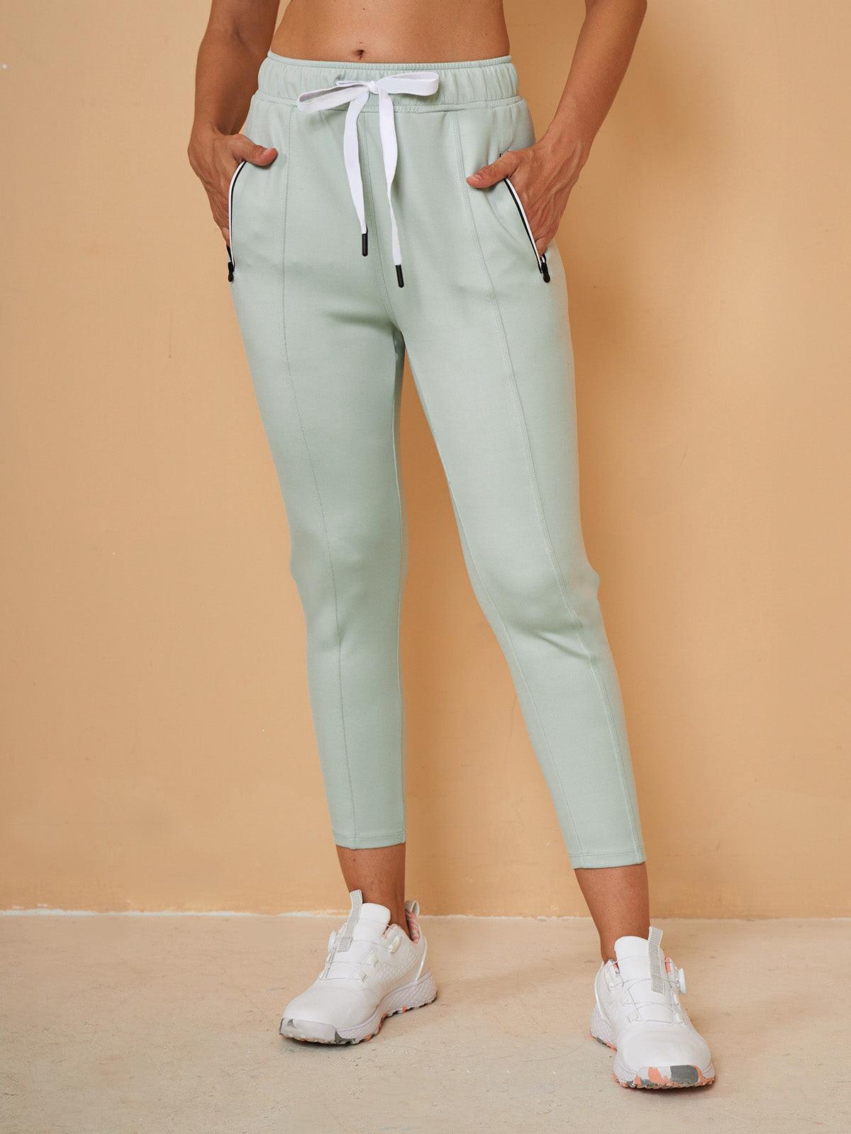 Basic jogging capri pants with drawstring