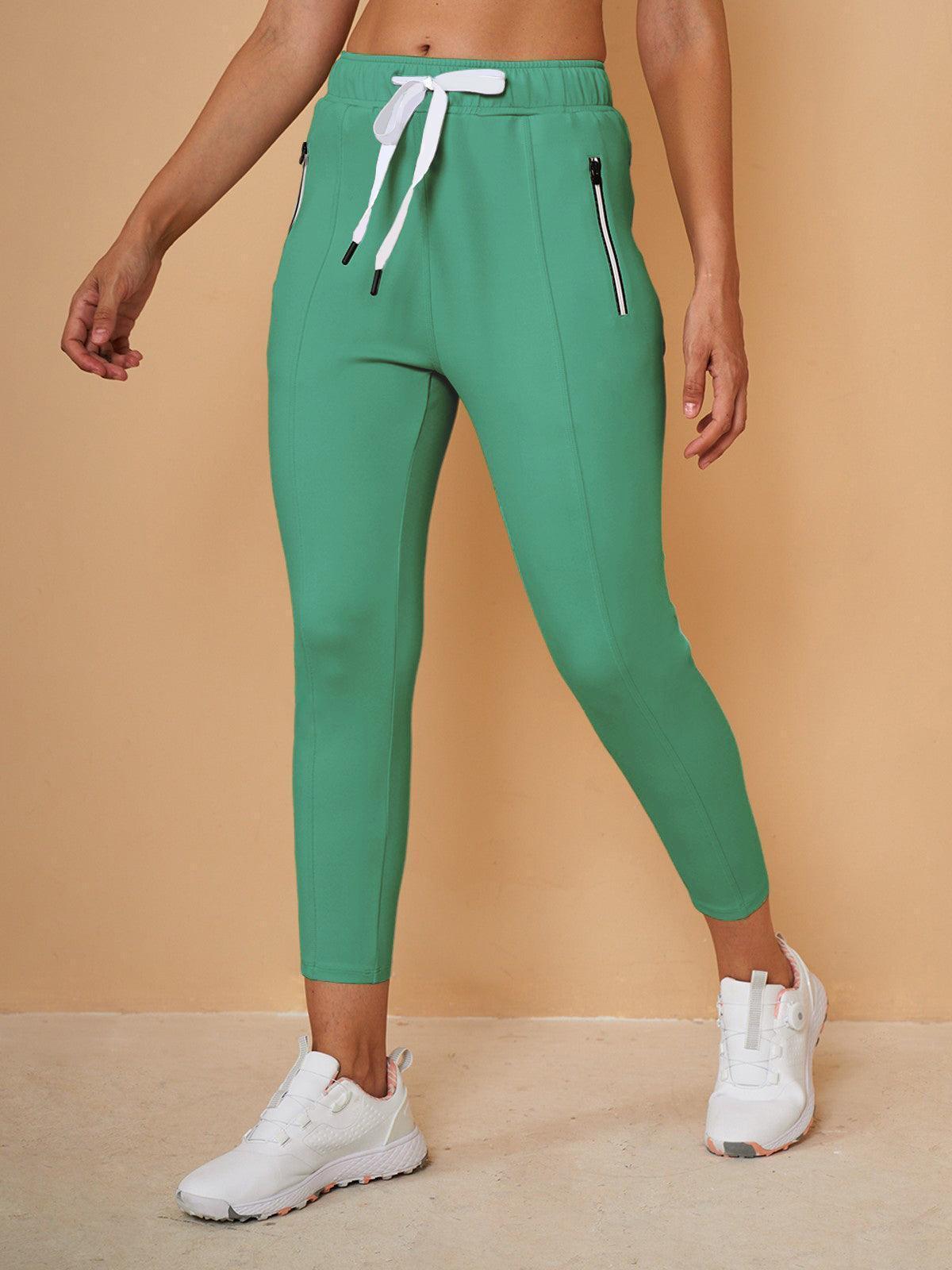 Basic jogging capri pants with drawstring