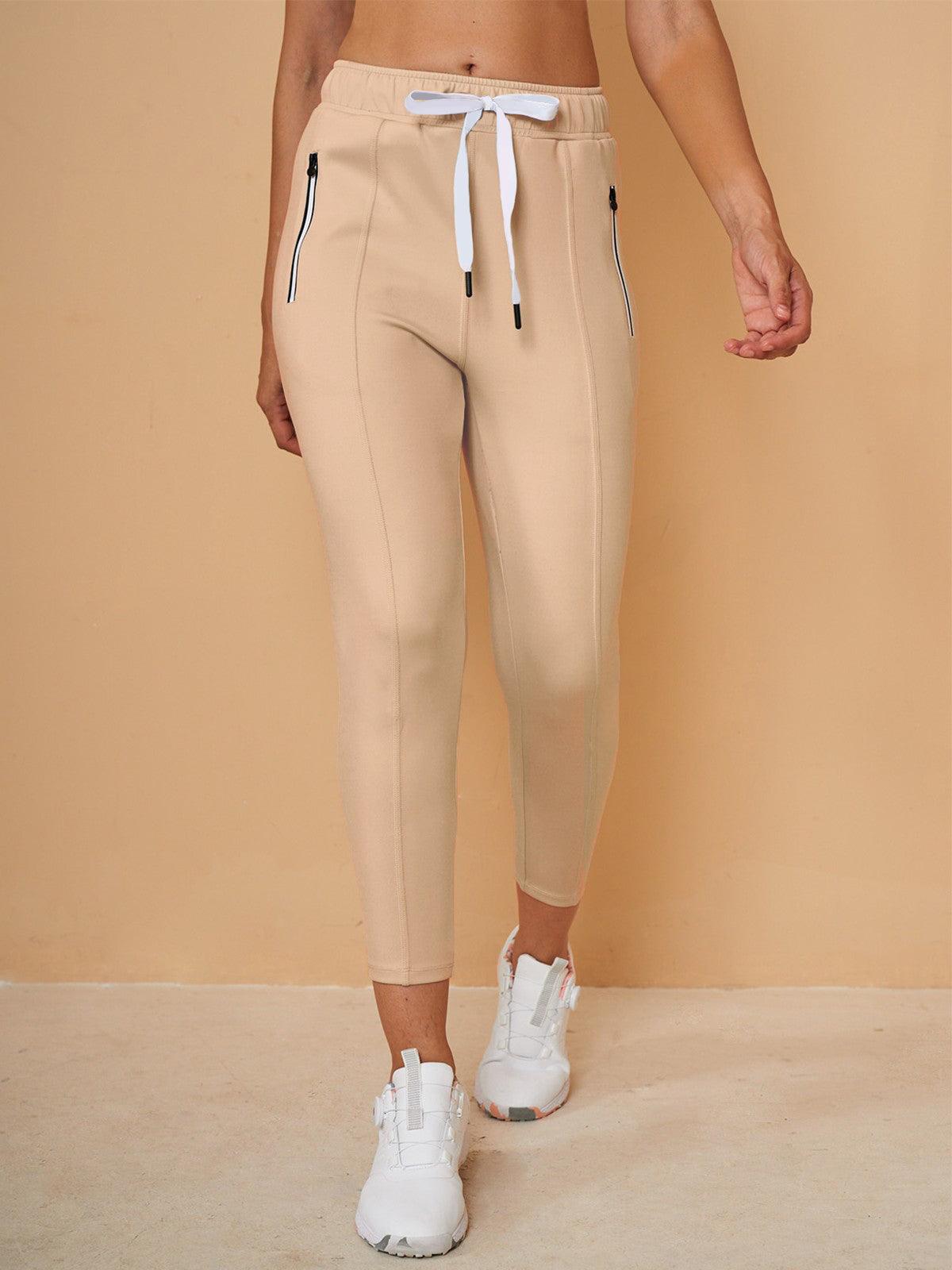 Basic jogging capri pants with drawstring
