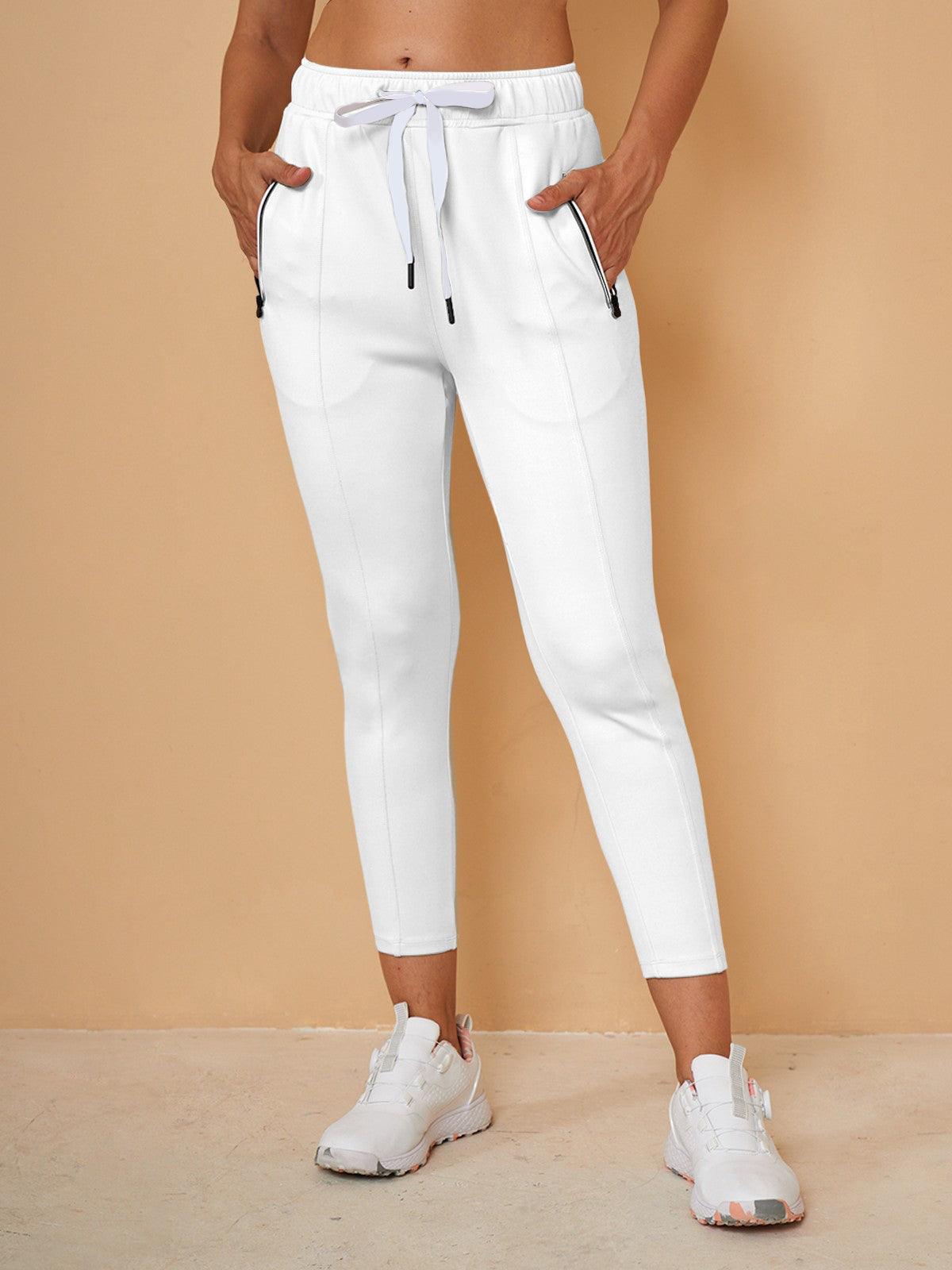 Basic jogging capri pants with drawstring