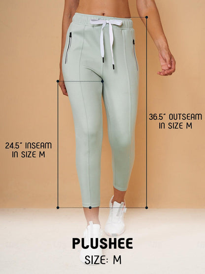 Basic jogging capri pants with drawstring