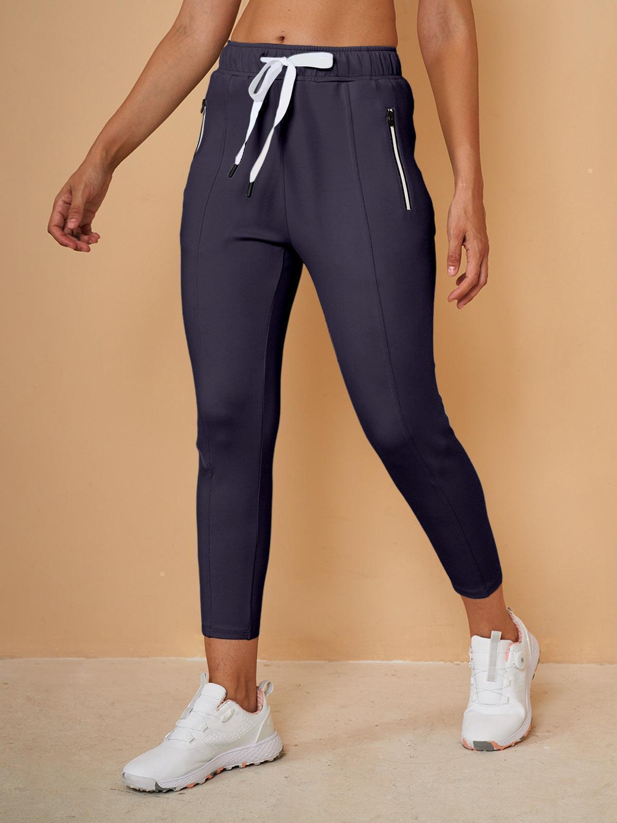 Basic jogging capri pants with drawstring