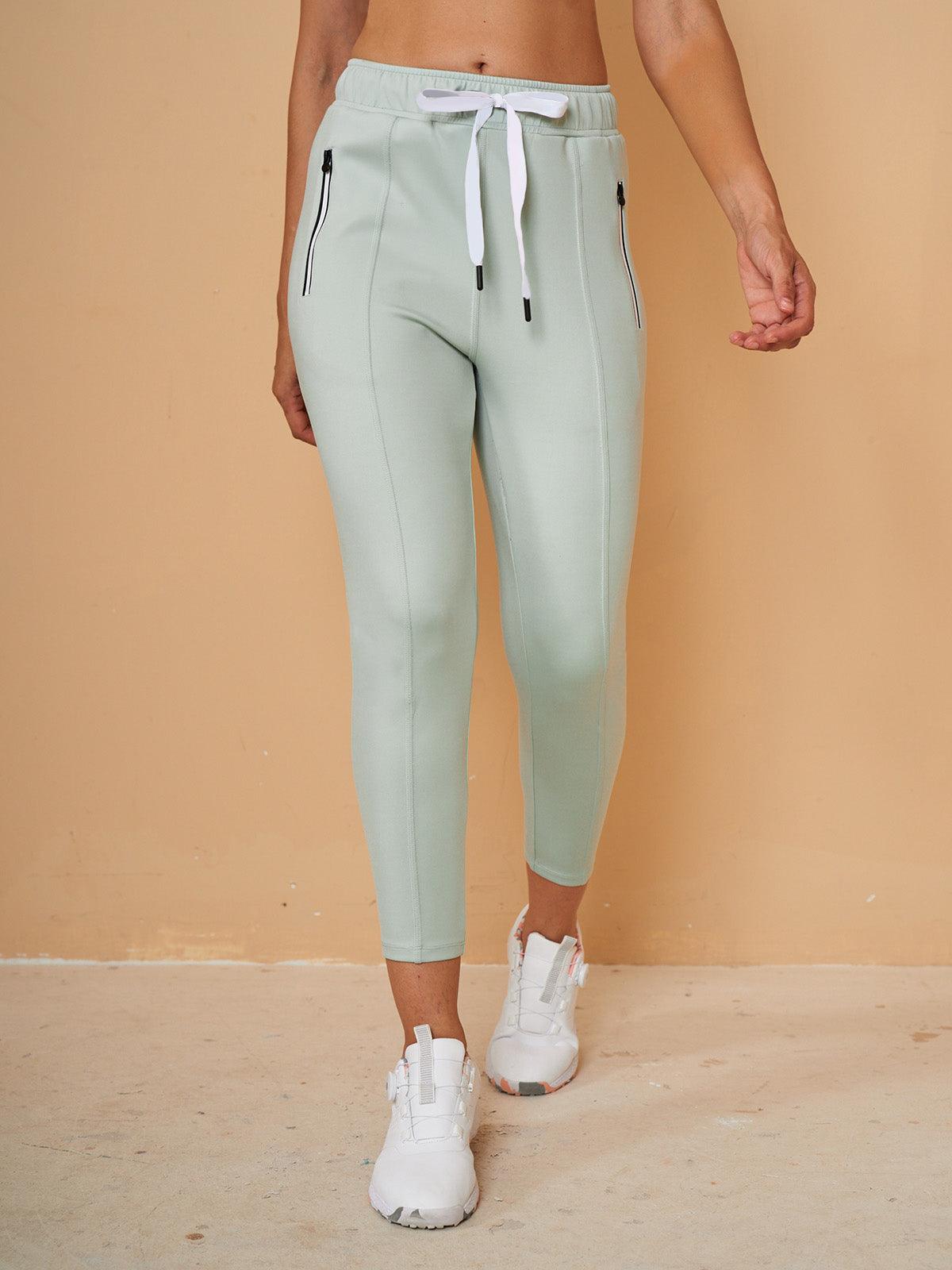 Basic jogging capri pants with drawstring
