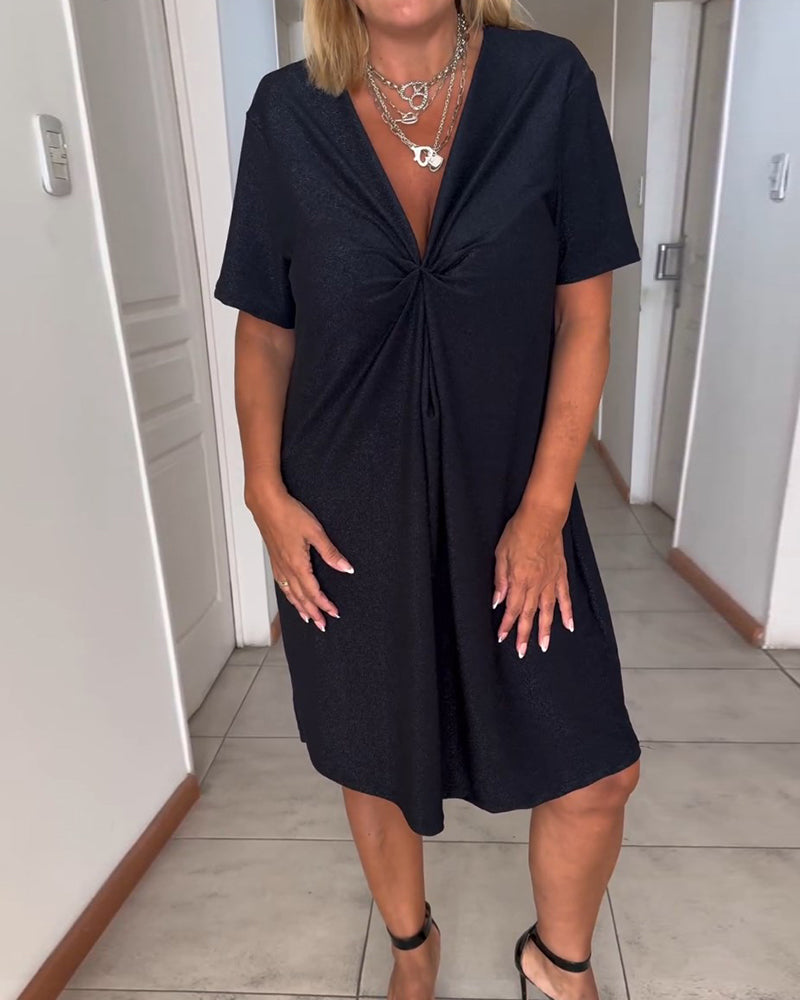 Elessa | Elegant V-neck wrap dress - Graceful style, effortless confidence 