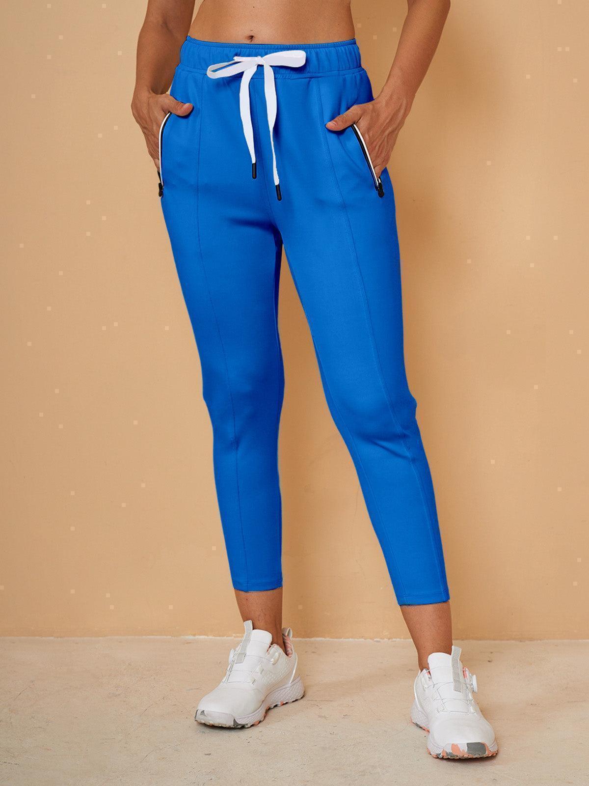Basic jogging capri pants with drawstring
