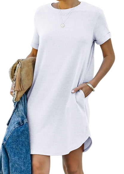 lisa - Casual short-sleeved T-shirt dress with pockets 