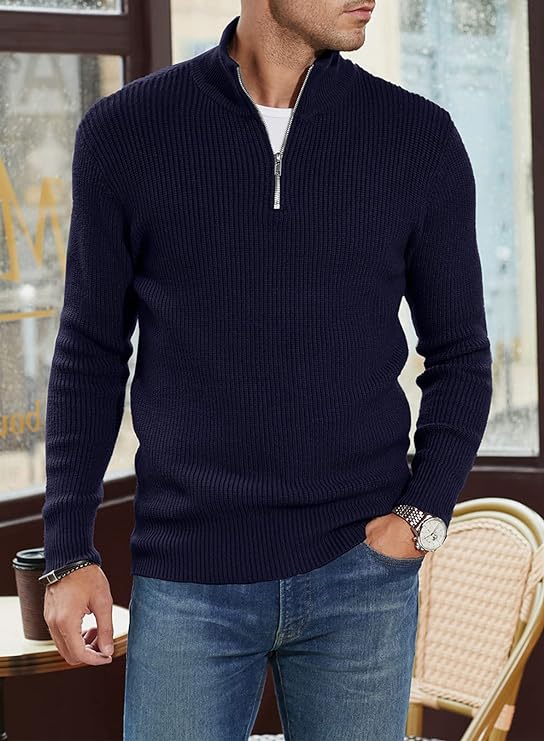Stylish zipper sweater for men