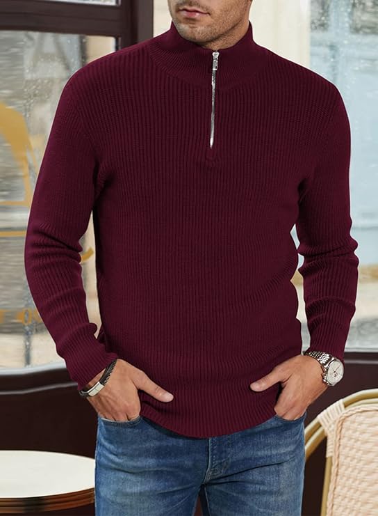 Stylish zipper sweater for men