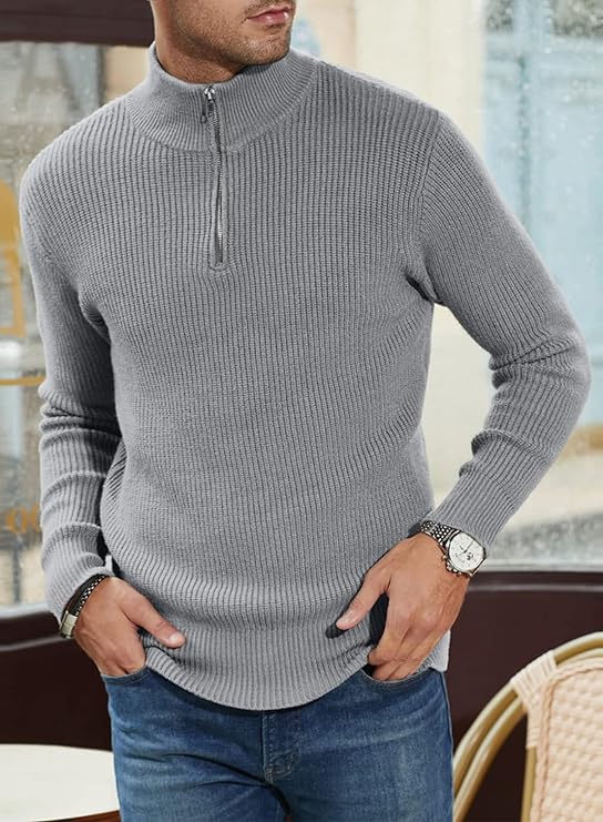 Stylish zipper sweater for men