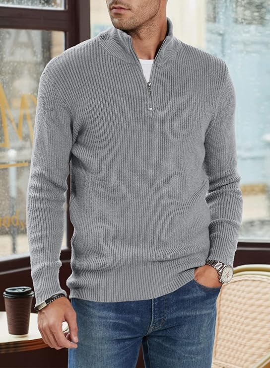 Stylish zipper sweater for men