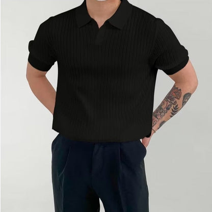Structured knit polo shirt 