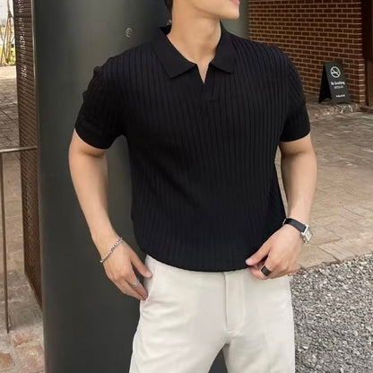 Structured knit polo shirt 