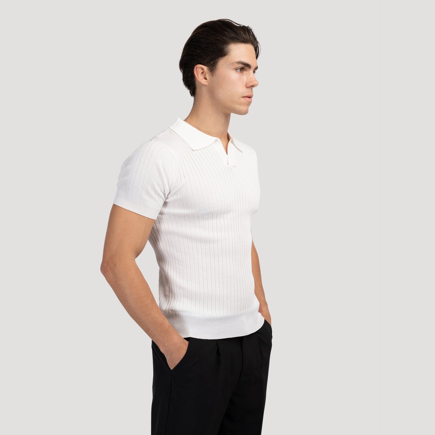 Structured knit polo shirt 