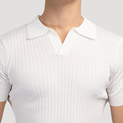 Structured knit polo shirt 