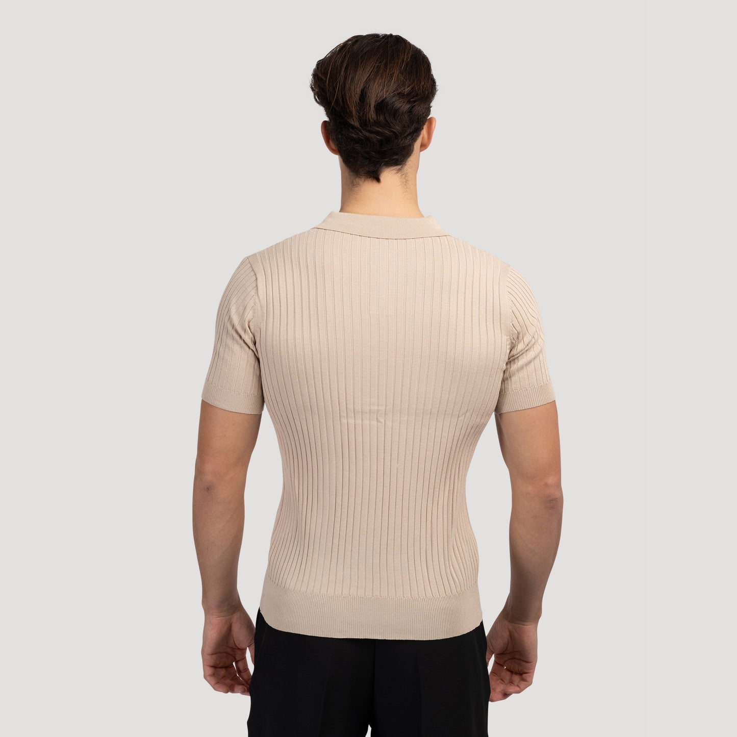Structured knit polo shirt 
