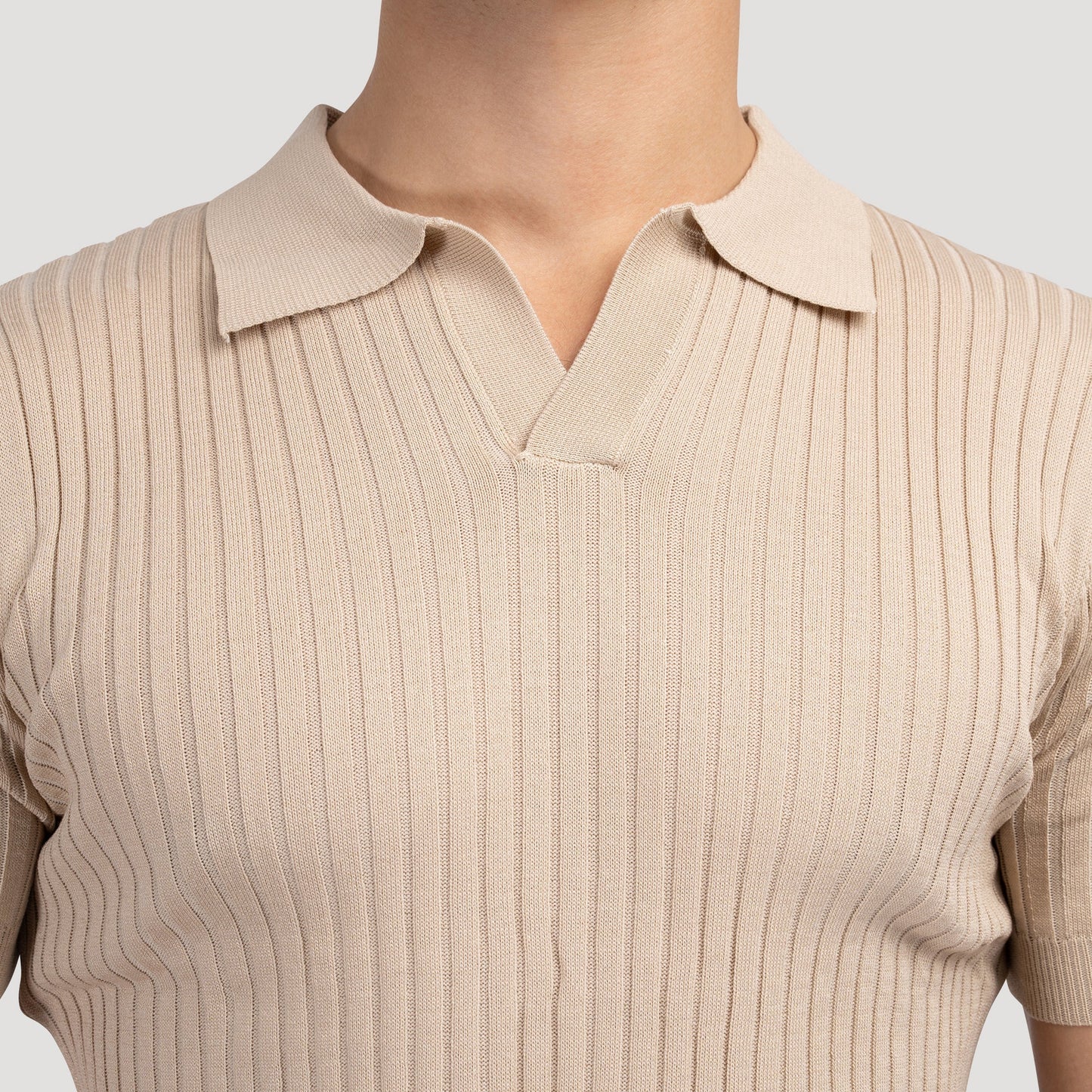 Structured knit polo shirt 