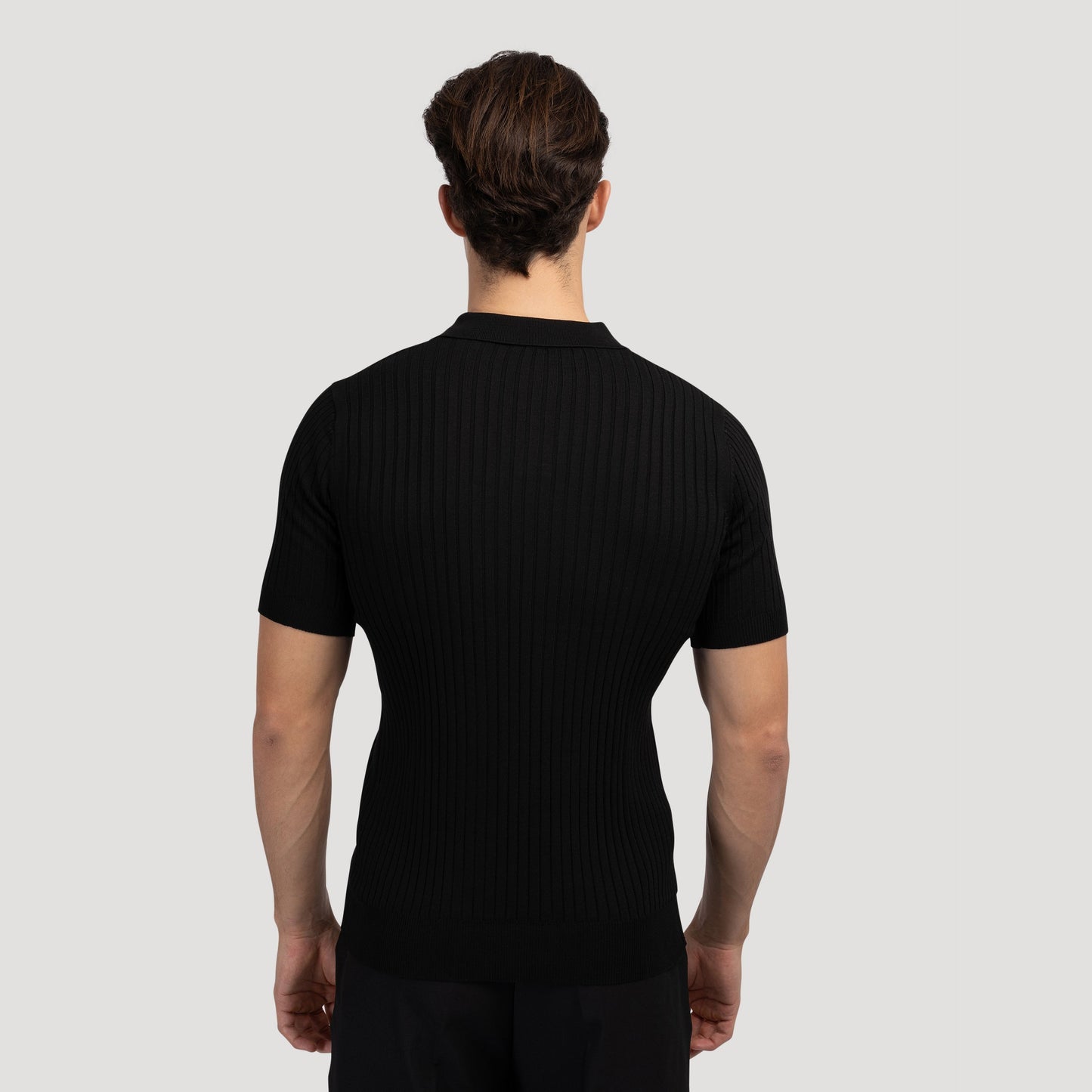 Structured knit polo shirt 