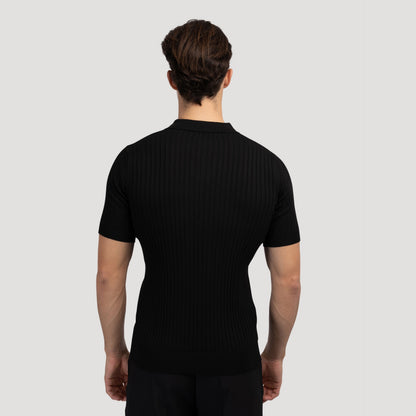 Structured knit polo shirt 