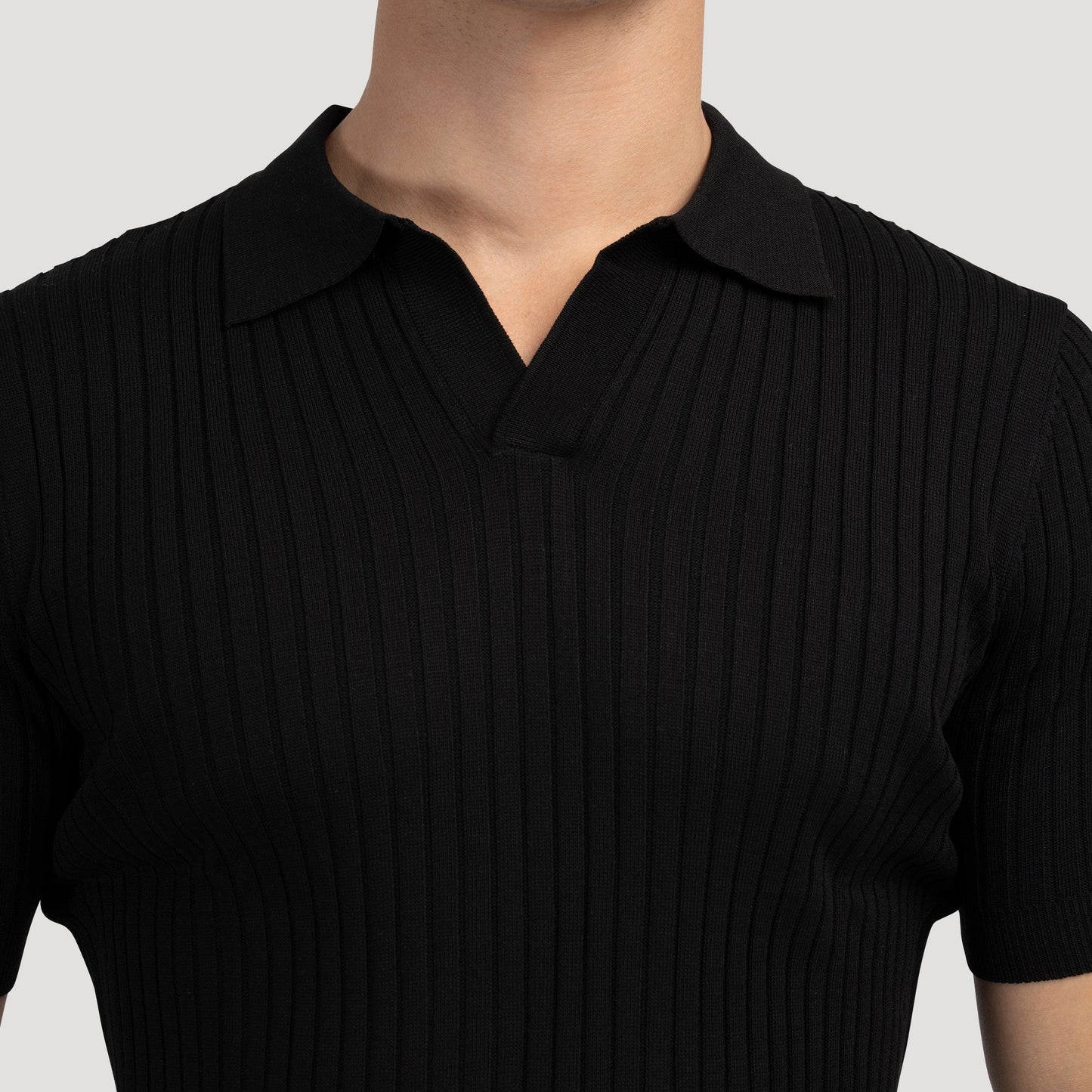 Structured knit polo shirt 