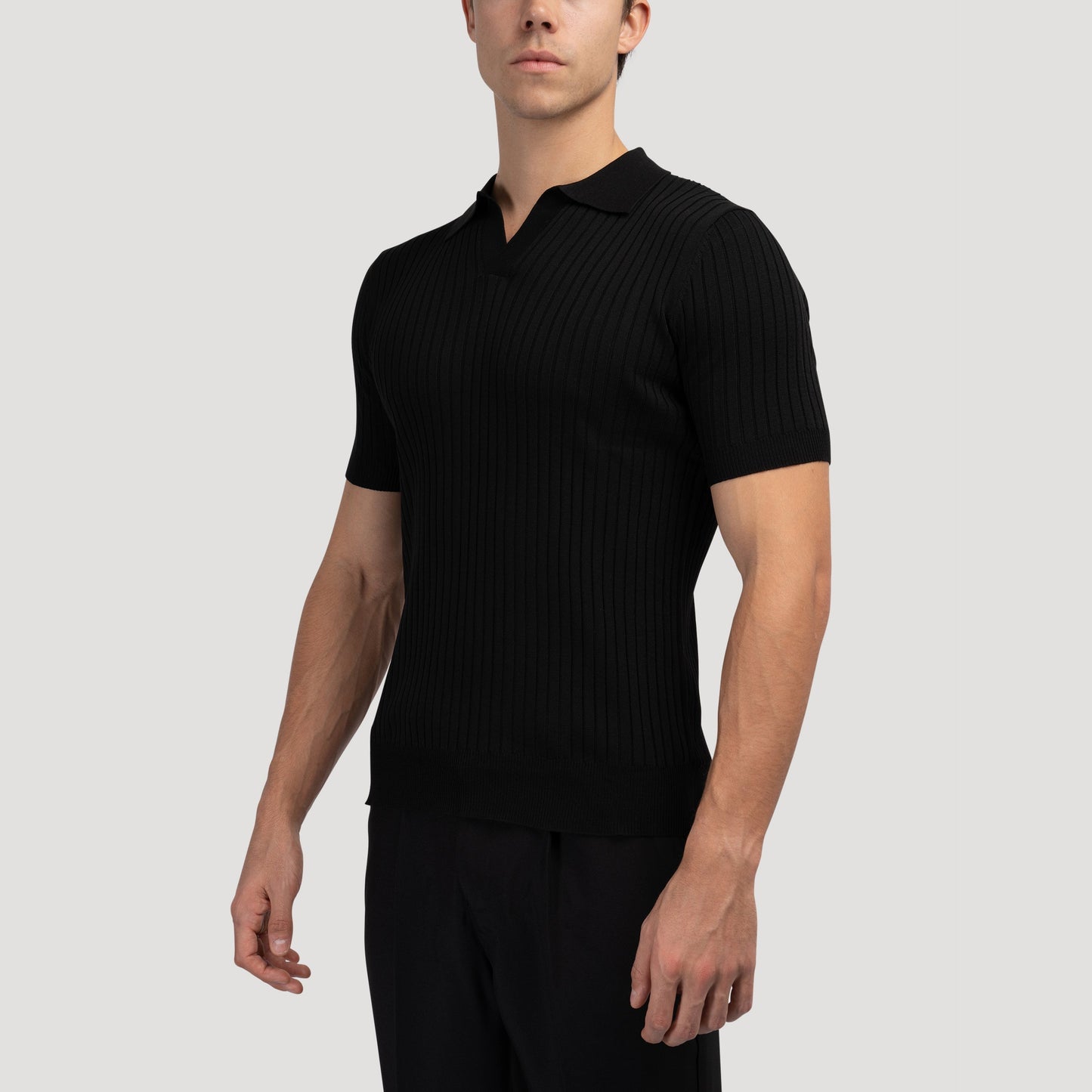Structured knit polo shirt 