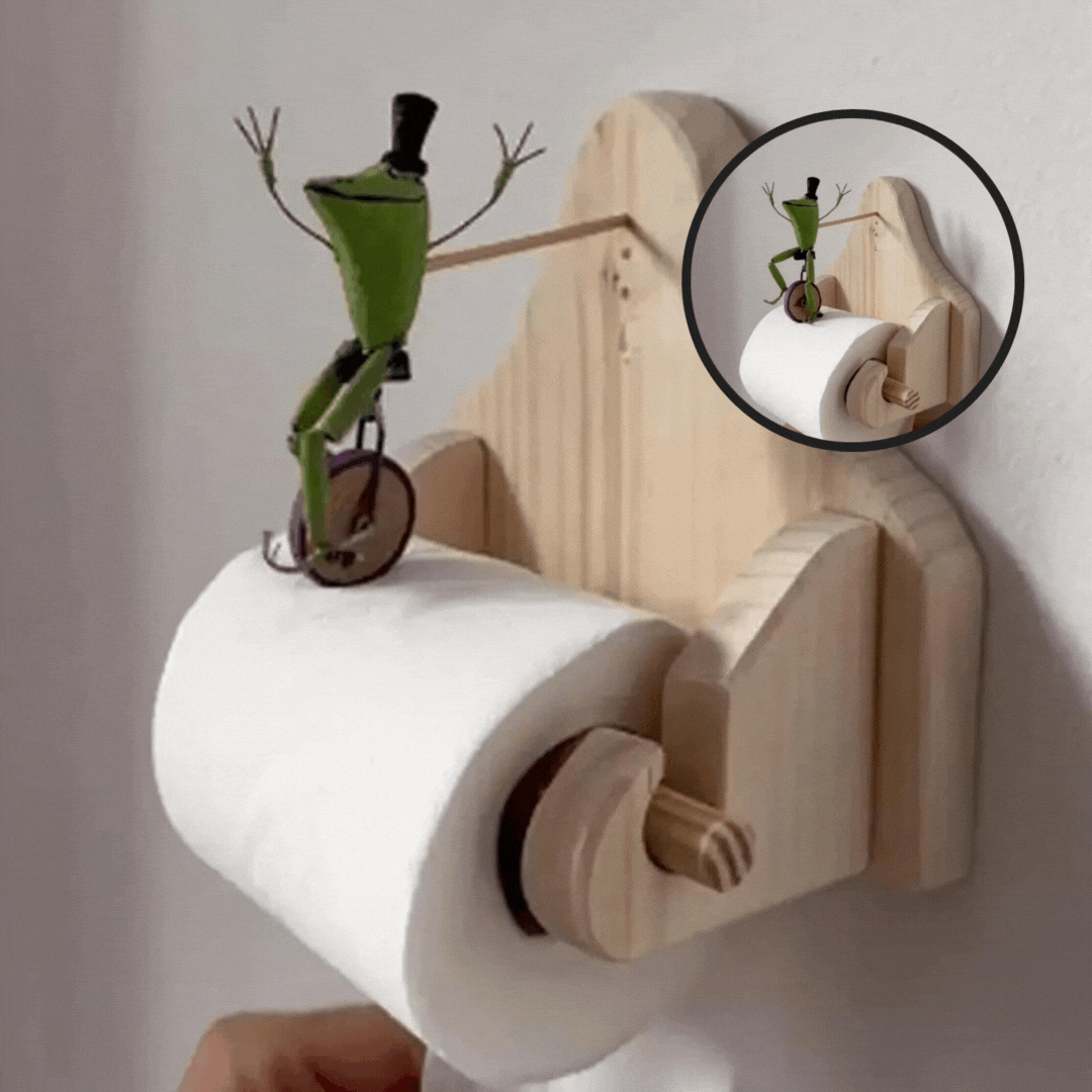 Frog toilet paper holder 