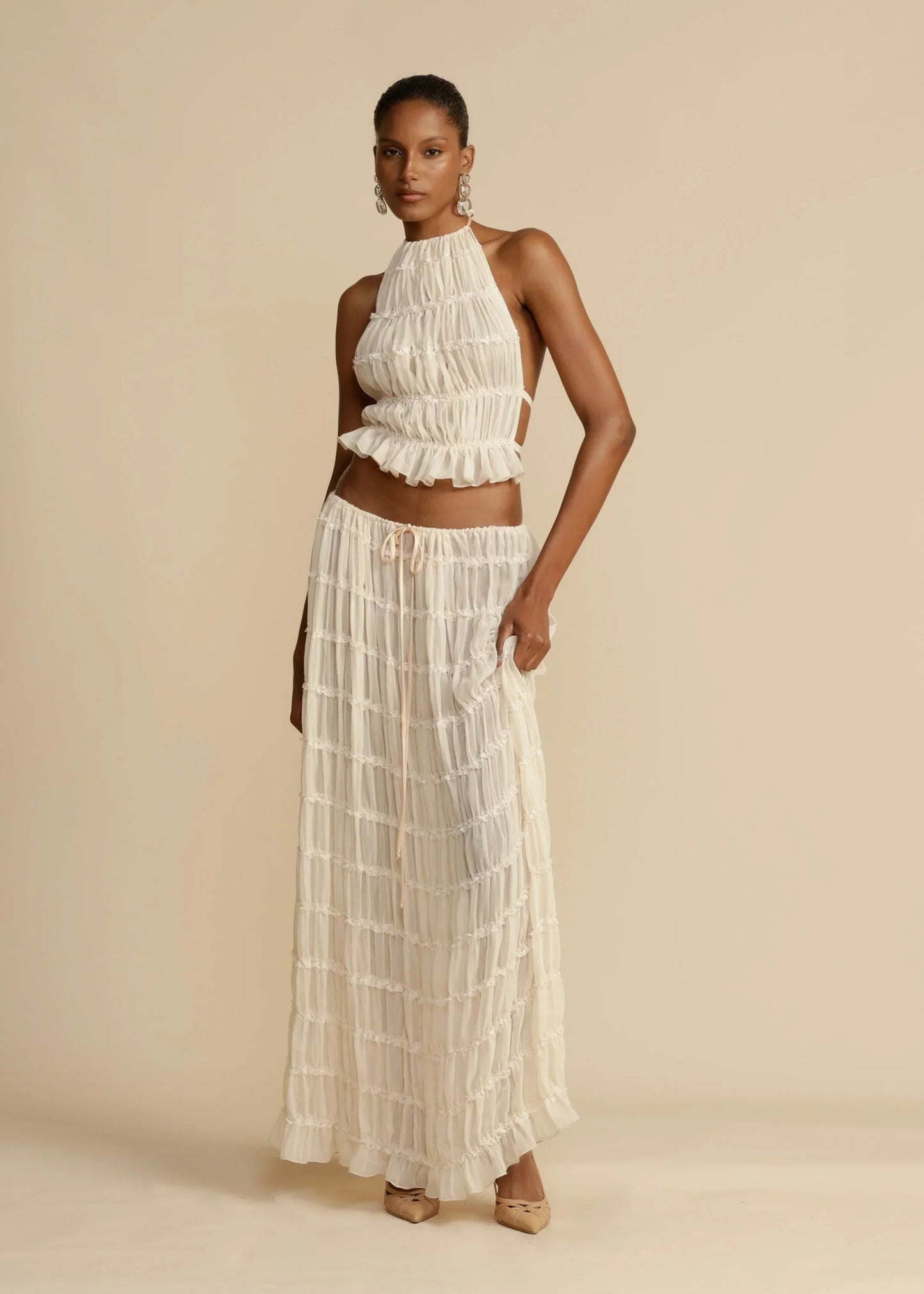 Chic two-piece pleated set | Effortless elegance and comfort