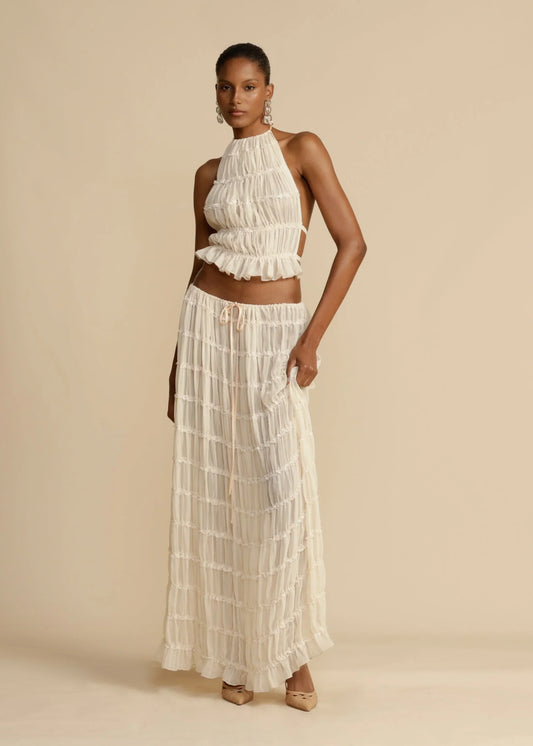 Chic two-piece pleated set | Effortless elegance and comfort
