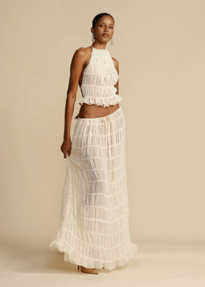 Chic two-piece pleated set | Effortless elegance and comfort