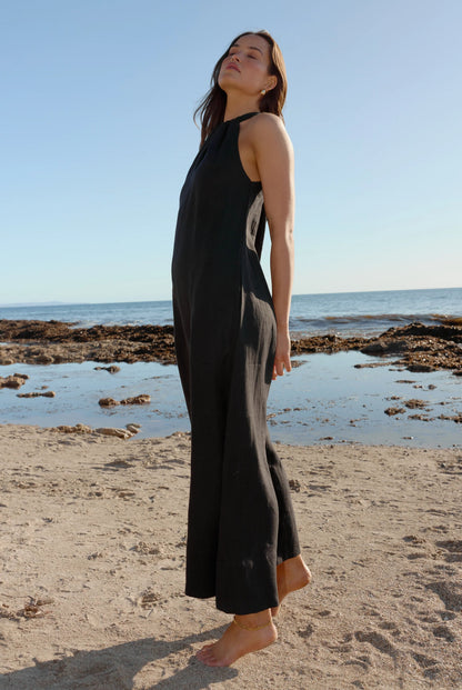 Luna linen halterneck dress