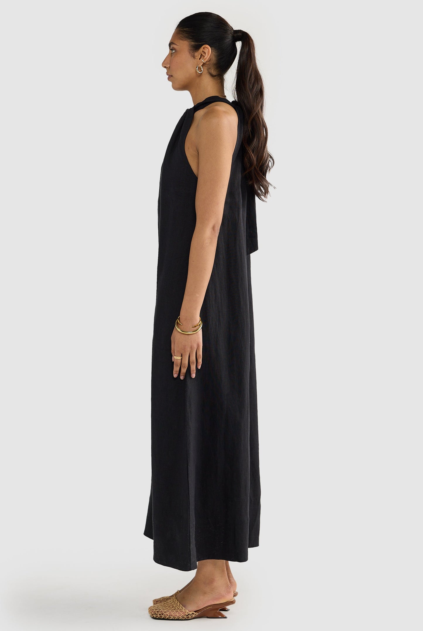 Luna linen halterneck dress