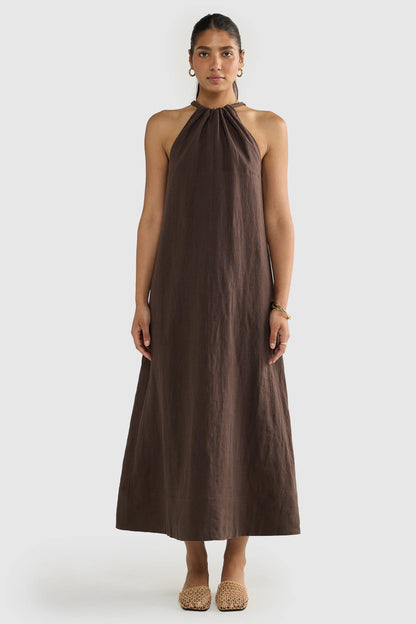 Luna linen halterneck dress